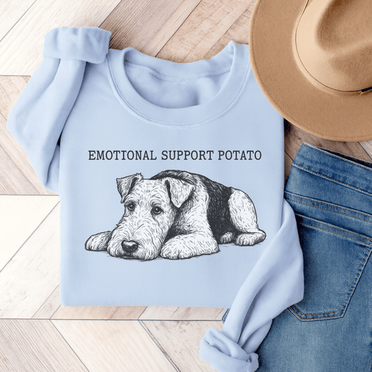 Airedale Terrier Potato Unisex Sweatshirt Light Blue