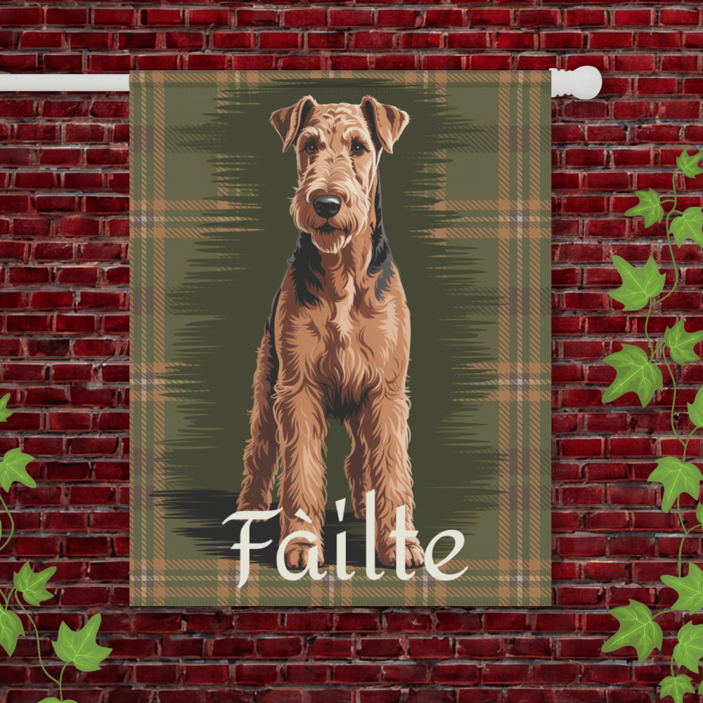 Printify Garden Flag Airedale Terrier Scottish Welcome Garden Flag