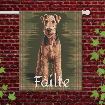 Printify Garden Flag Airedale Terrier Scottish Welcome Garden Flag