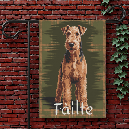 Printify Garden Flag Airedale Terrier Scottish Welcome Garden Flag
