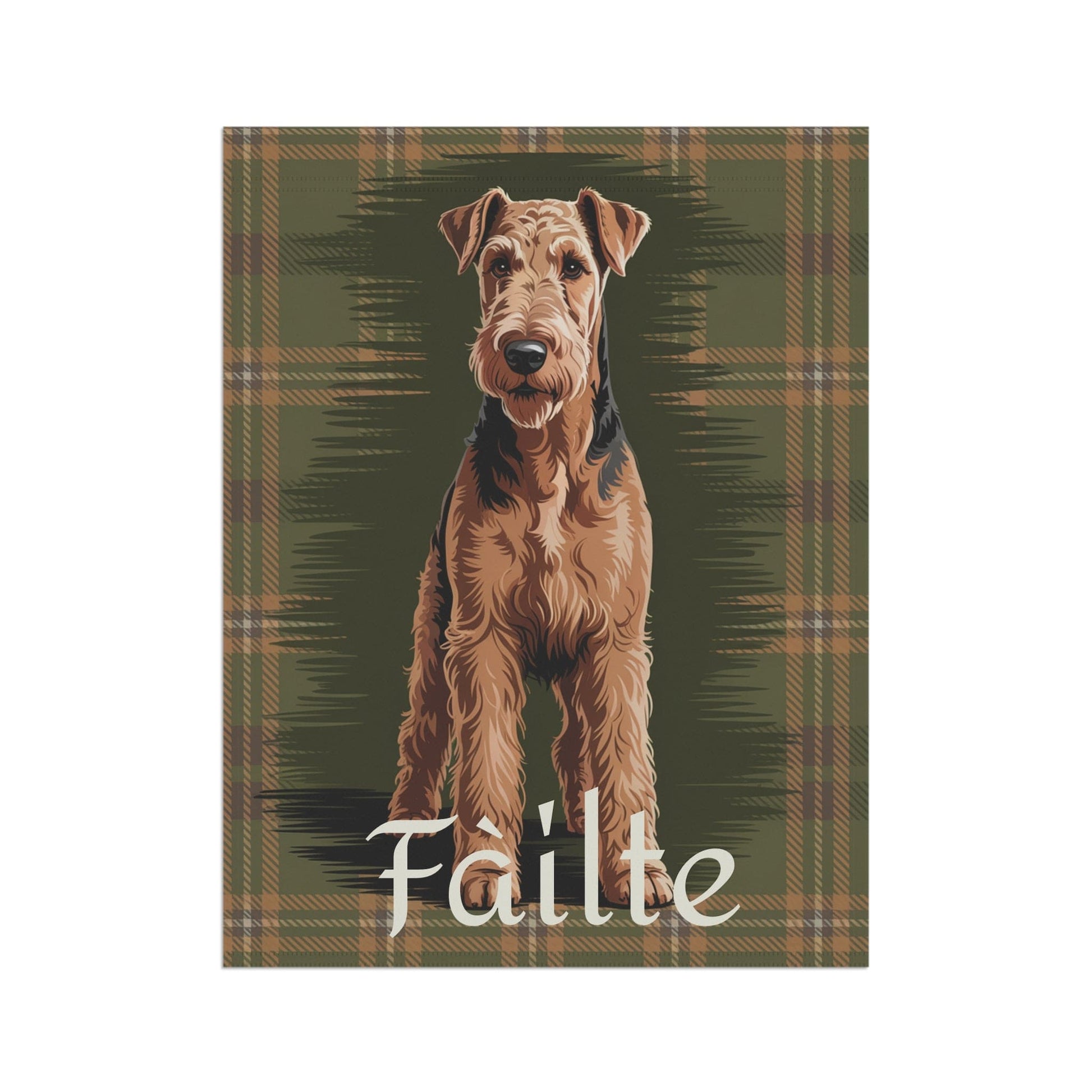 Printify Garden Flag Airedale Terrier Scottish Welcome Garden Flag