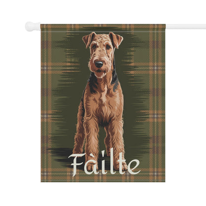 Printify Garden Flag Airedale Terrier Scottish Welcome Garden Flag