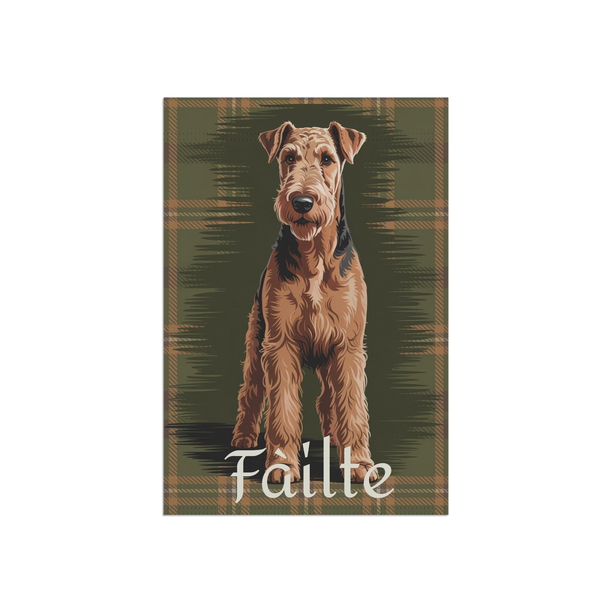 Printify Garden Flag Airedale Terrier Scottish Welcome Garden Flag