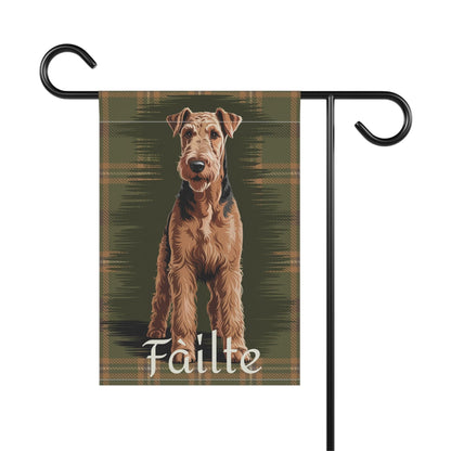 Printify Garden Flag Airedale Terrier Scottish Welcome Garden Flag