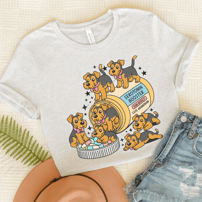 Airedale Terrier Serotonin Tshirt Ash