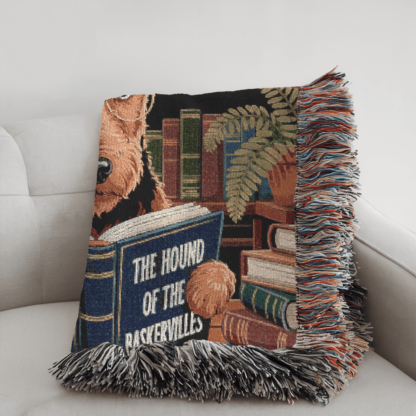 Printify Blanket Airedale Terrier Sherlock Baskervilles Throw Blanket