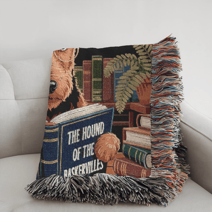 Printify Blanket Airedale Terrier Sherlock Baskervilles Throw Blanket