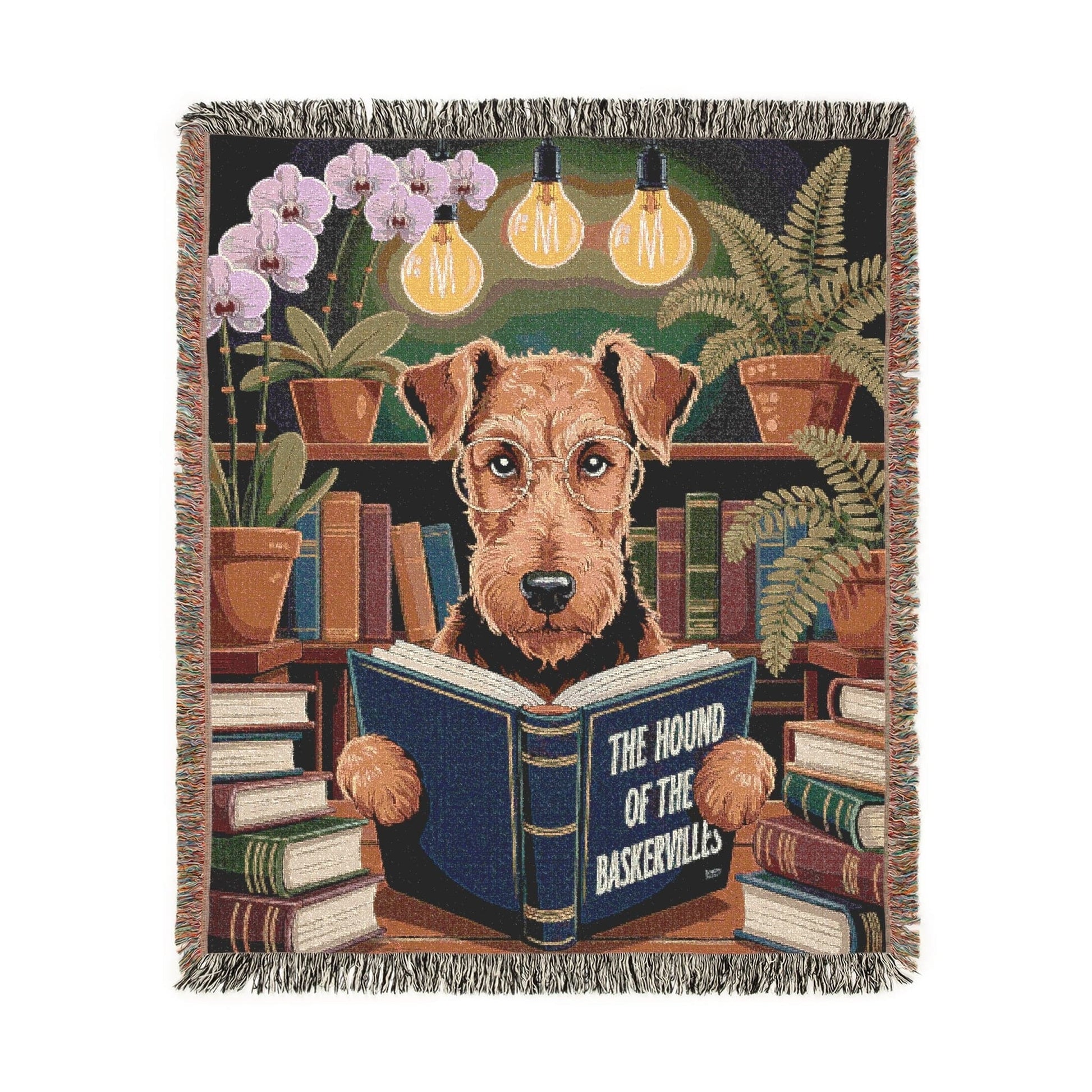 Printify Blanket Airedale Terrier Sherlock Baskervilles Throw Blanket