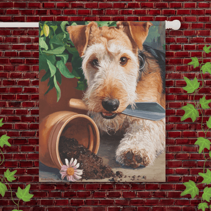 Printify Garden Flag 24.5'' × 32'' Airedale Terrier Spring Gardening Garden Flag
