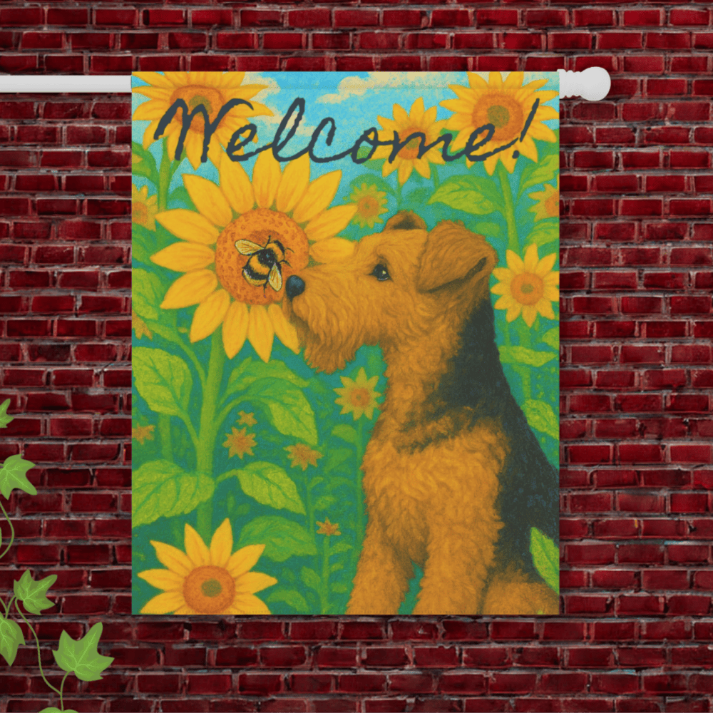 Airedale Terrier Sunflower Garden Flag 24.5'' × 32''