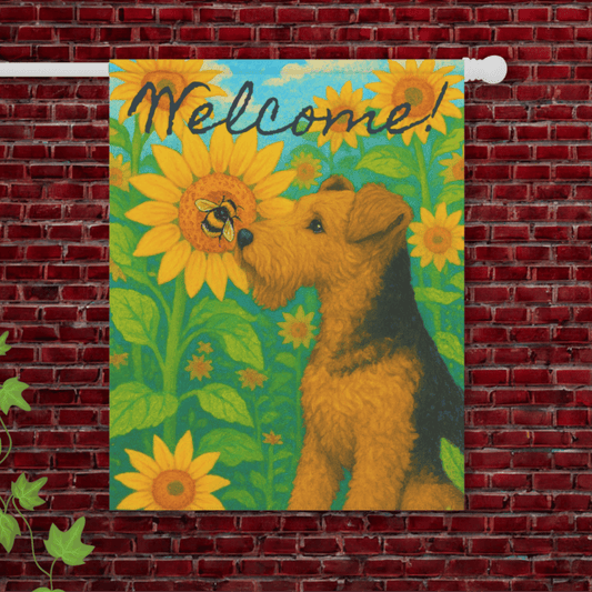 Airedale Terrier Sunflower Garden Flag 24.5'' × 32''