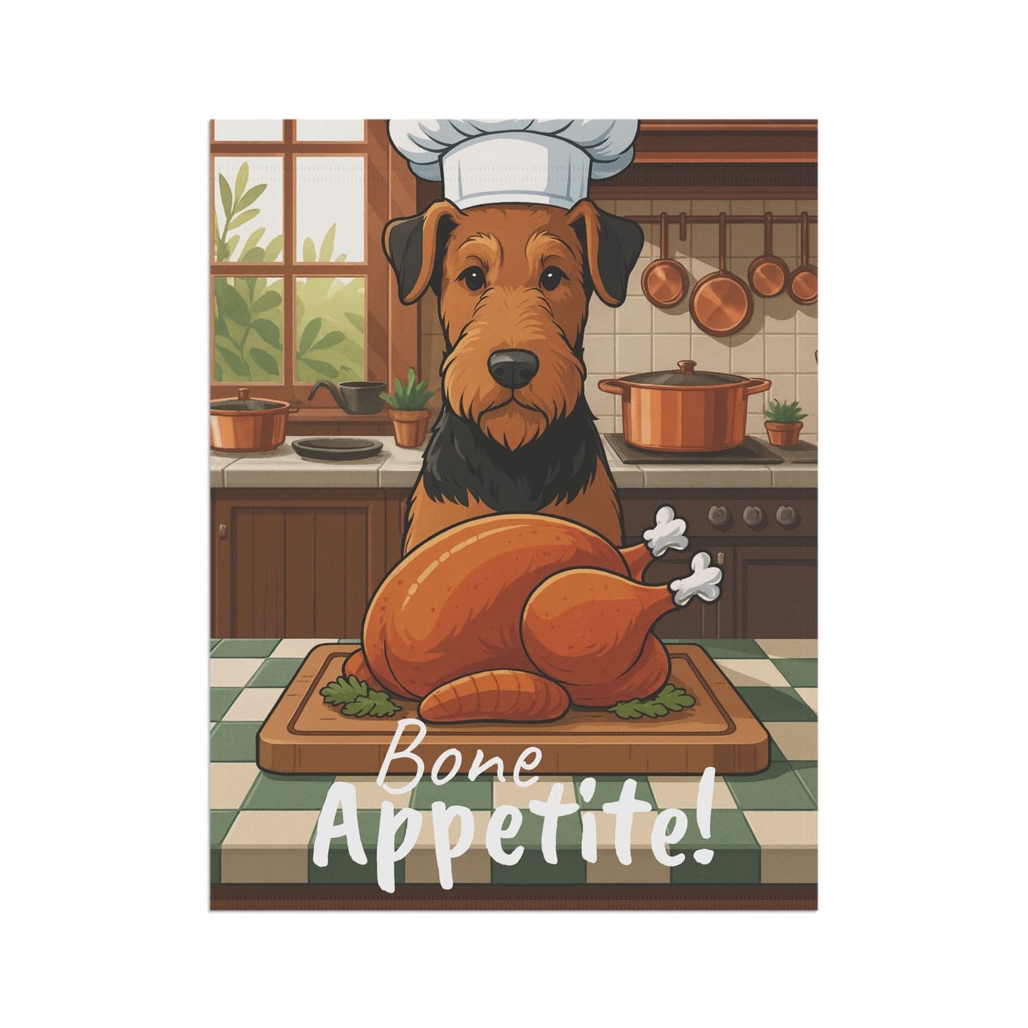Printify Garden Flag Airedale Terrier Thanksgiving Garden Flag