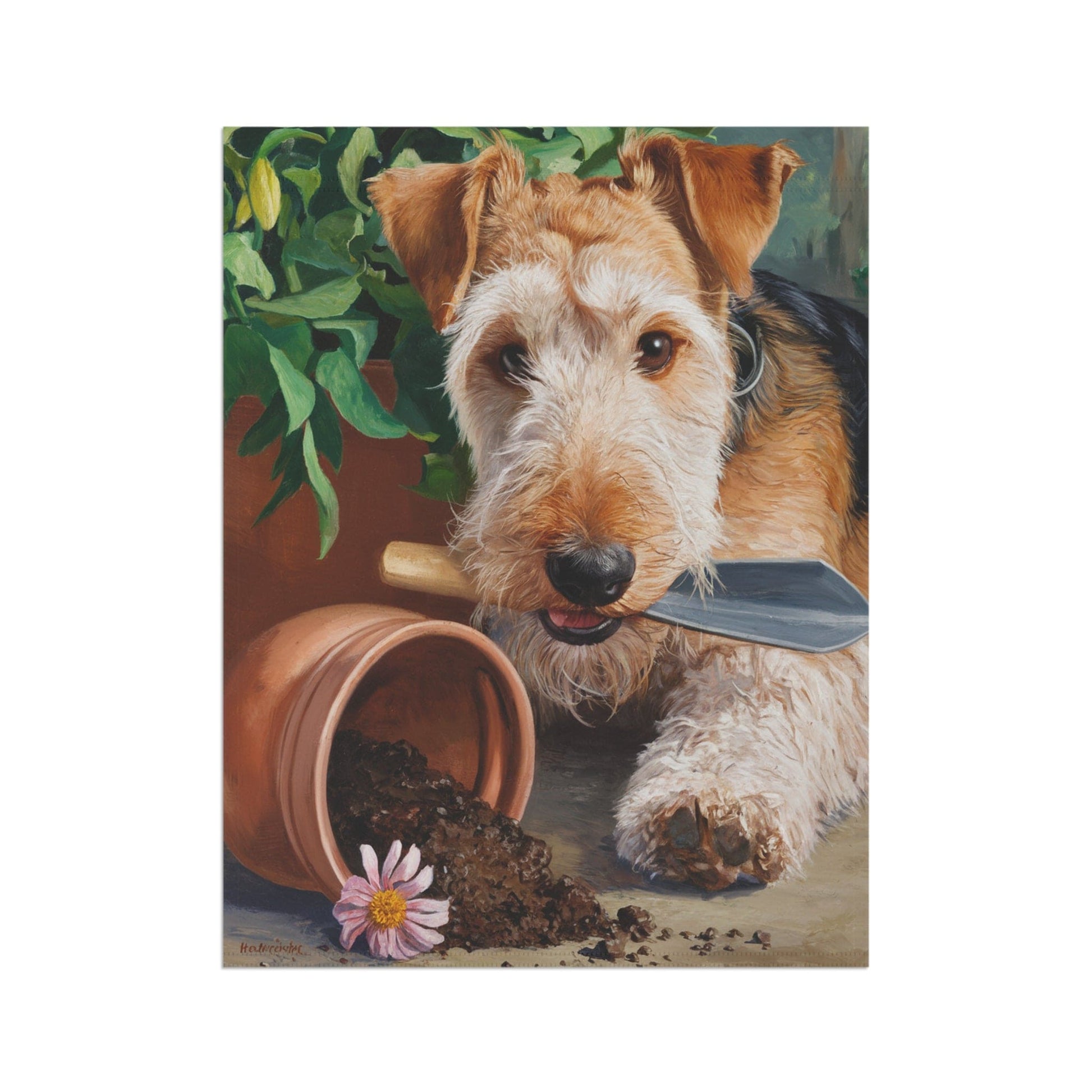 Printify Home Decor Airedale Terrier Welcome Garden Flag, Gardener Spring Yard Decor, Gardening Gift for New Home, Housewarming Banner, Dog Owner