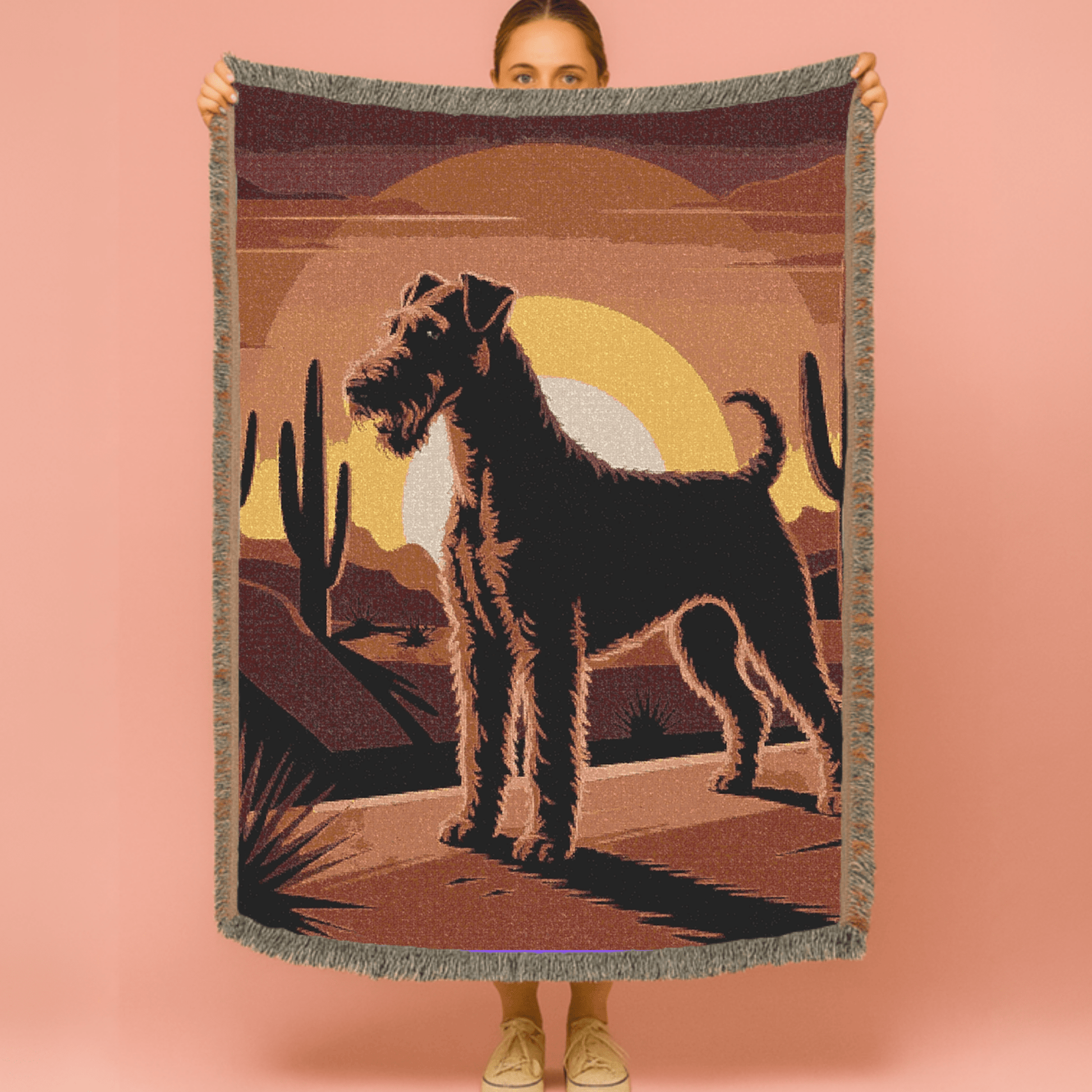 Printify Blanket Airedale Terrier Western Desert Throw Blanket