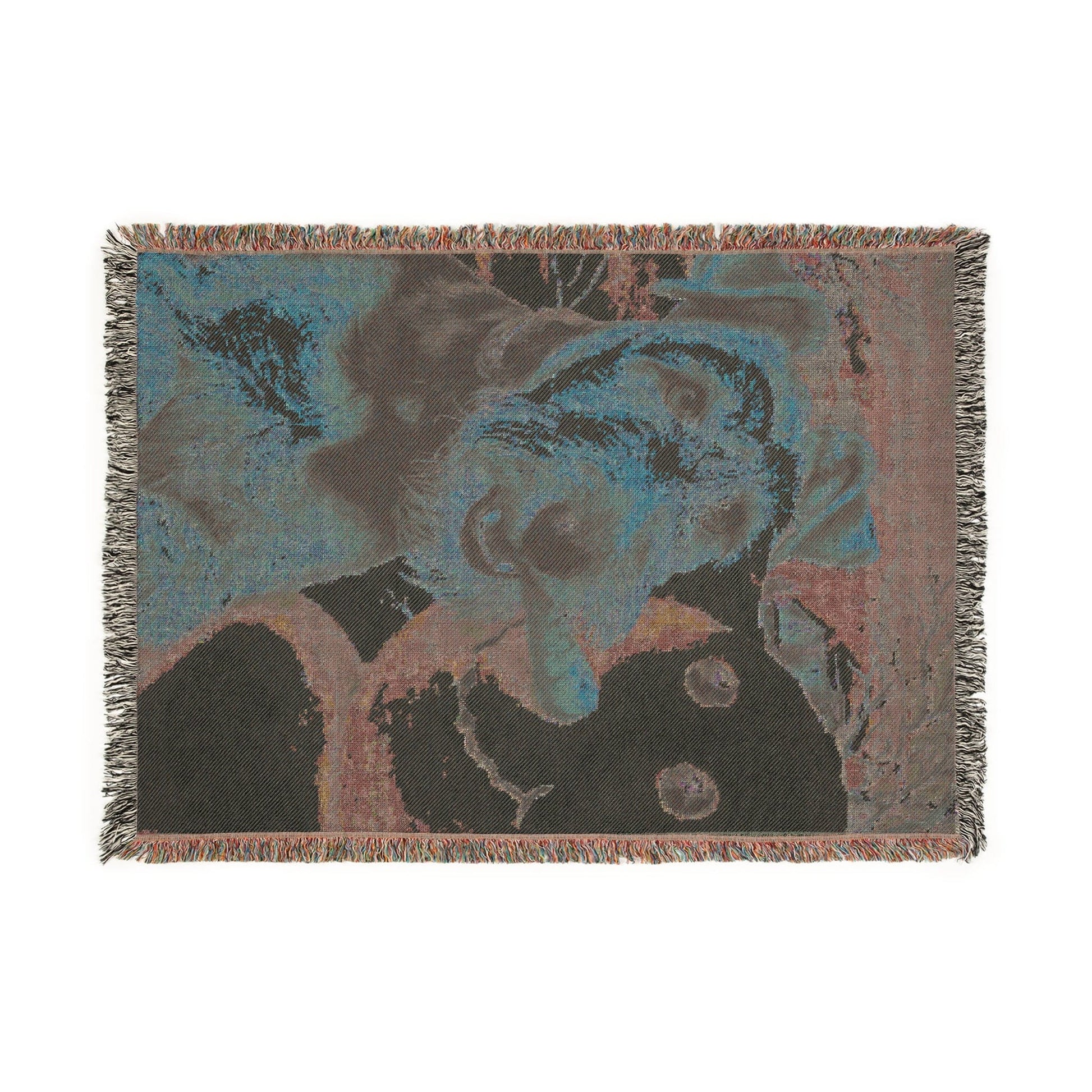 Printify Home Decor Airedale Terrier Winter Snowman Woven Blanket - Cozy Home Decor, Dog Lover Gift, Christmas Gift, Holiday Blanket, Pet Owner Present