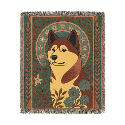 Printify Blanket Akita Art Deco Woven Blanket
