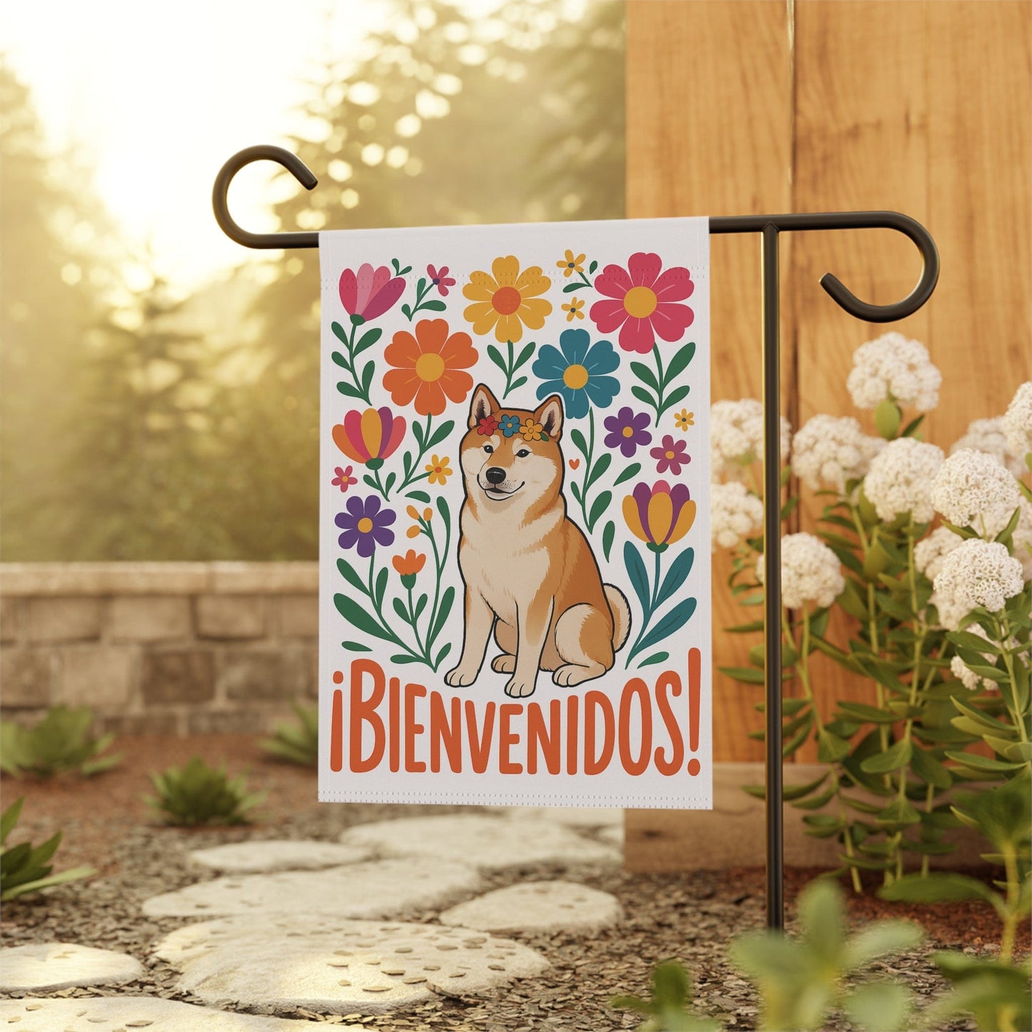 Printify Home Decor Akita Dog Garden Flag, Spanish Front Yard Decor, Outdoor Spring Decoration, Housewarming Welcome, New Home