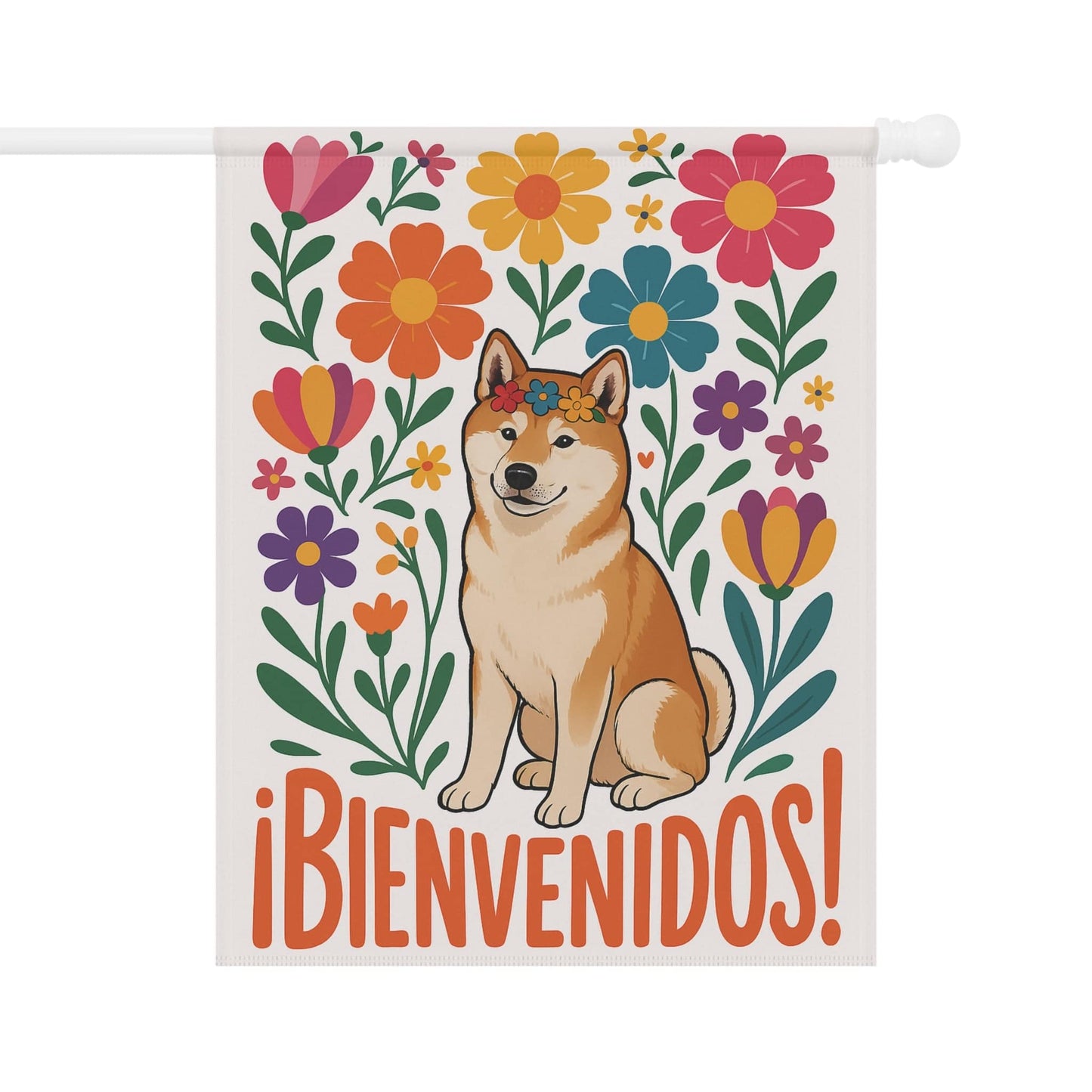 Printify Home Decor 24.5'' × 32'' Akita Dog Garden Flag, Spanish Front Yard Decor, Outdoor Spring Decoration, Housewarming Welcome, New Home