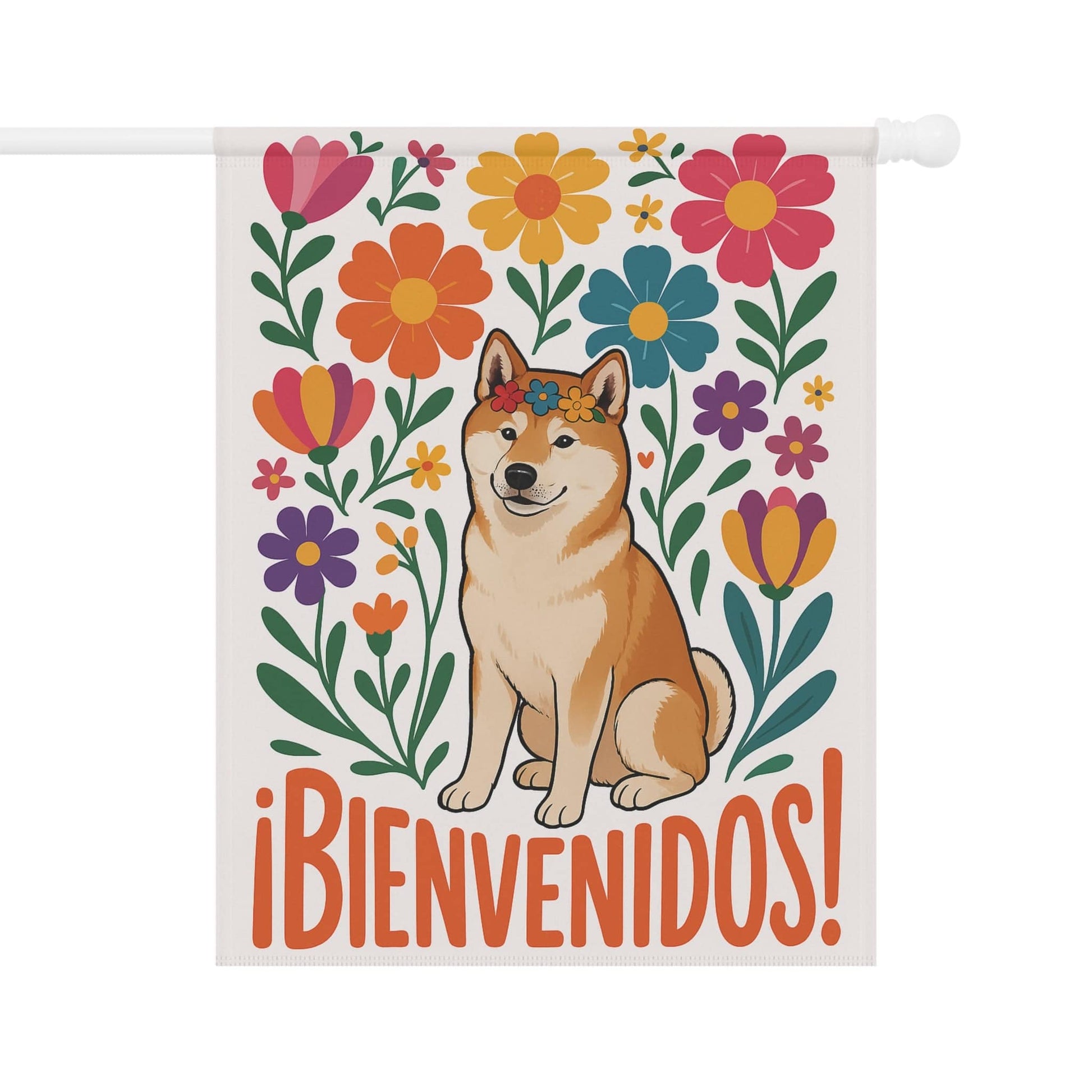 Printify Home Decor 24.5'' × 32'' Akita Dog Garden Flag, Spanish Front Yard Decor, Outdoor Spring Decoration, Housewarming Welcome, New Home
