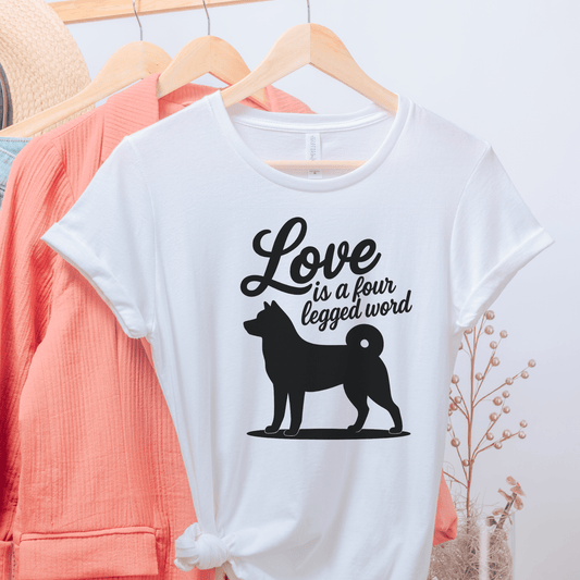 Printify T-Shirt White / S Akita Four Legged Word TShirt