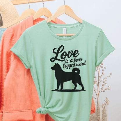 Printify T-Shirt Heather Mint / S Akita Four Legged Word TShirt