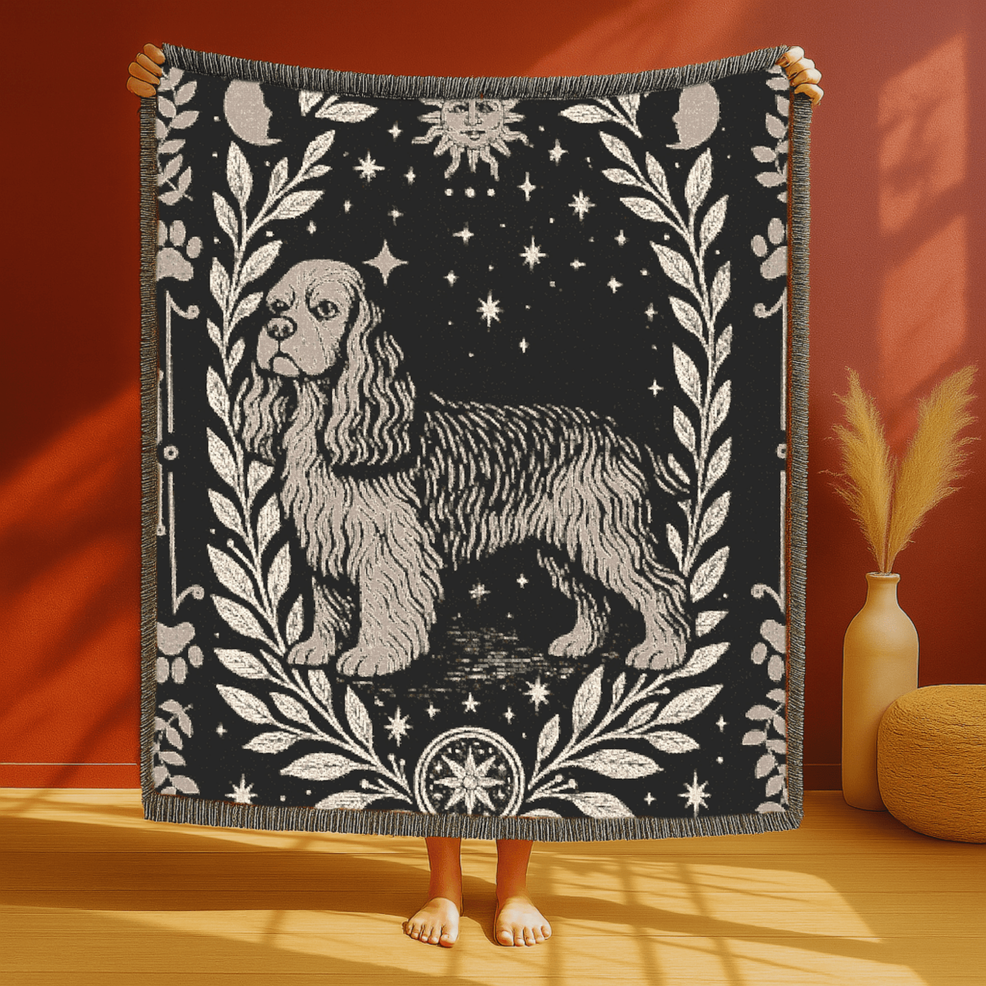 Printify Blanket American Cocker Spaniel Celestial Woven Blanket