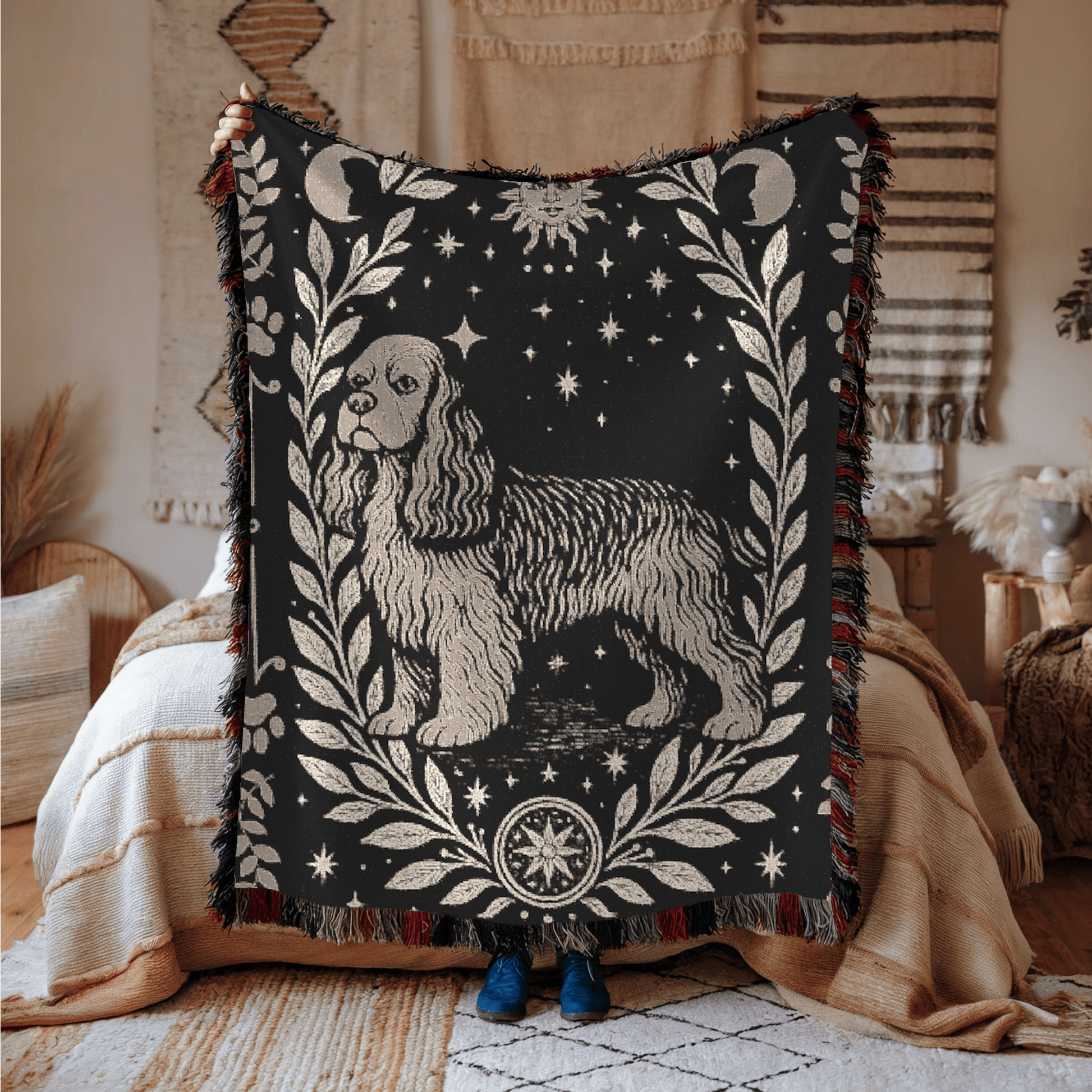 Printify Blanket American Cocker Spaniel Celestial Woven Blanket
