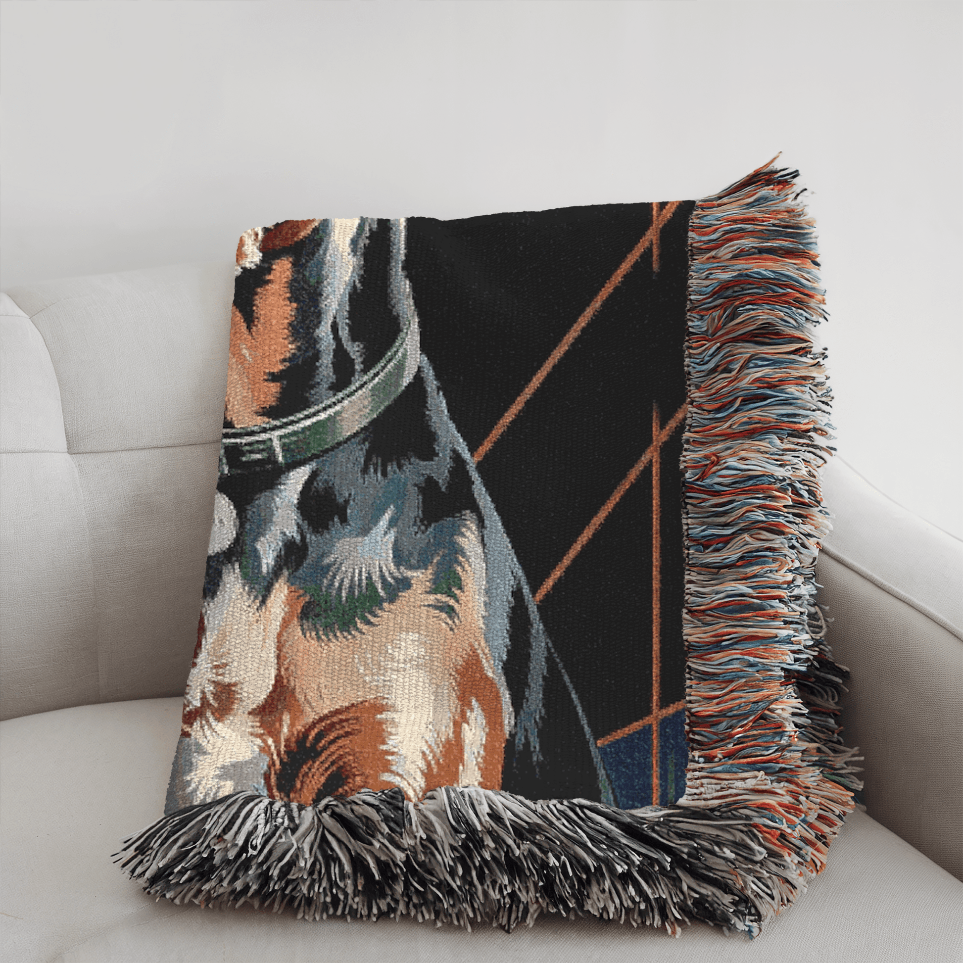 Printify Home Decor Art Deco Pet Woven Blanket, Airedale Terrier Dog Throw Housewarming, Fun Home Accent