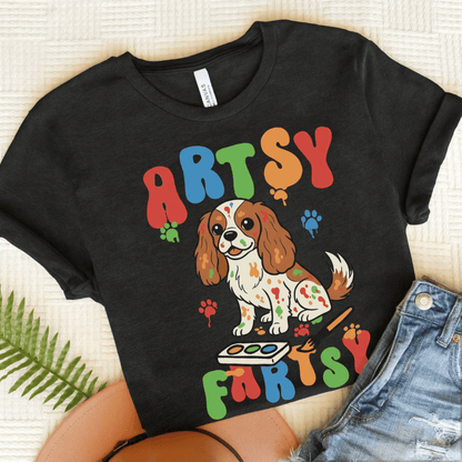 Personalized Artsy Fartsy Cavalier Unisex Tshirt Dark Grey