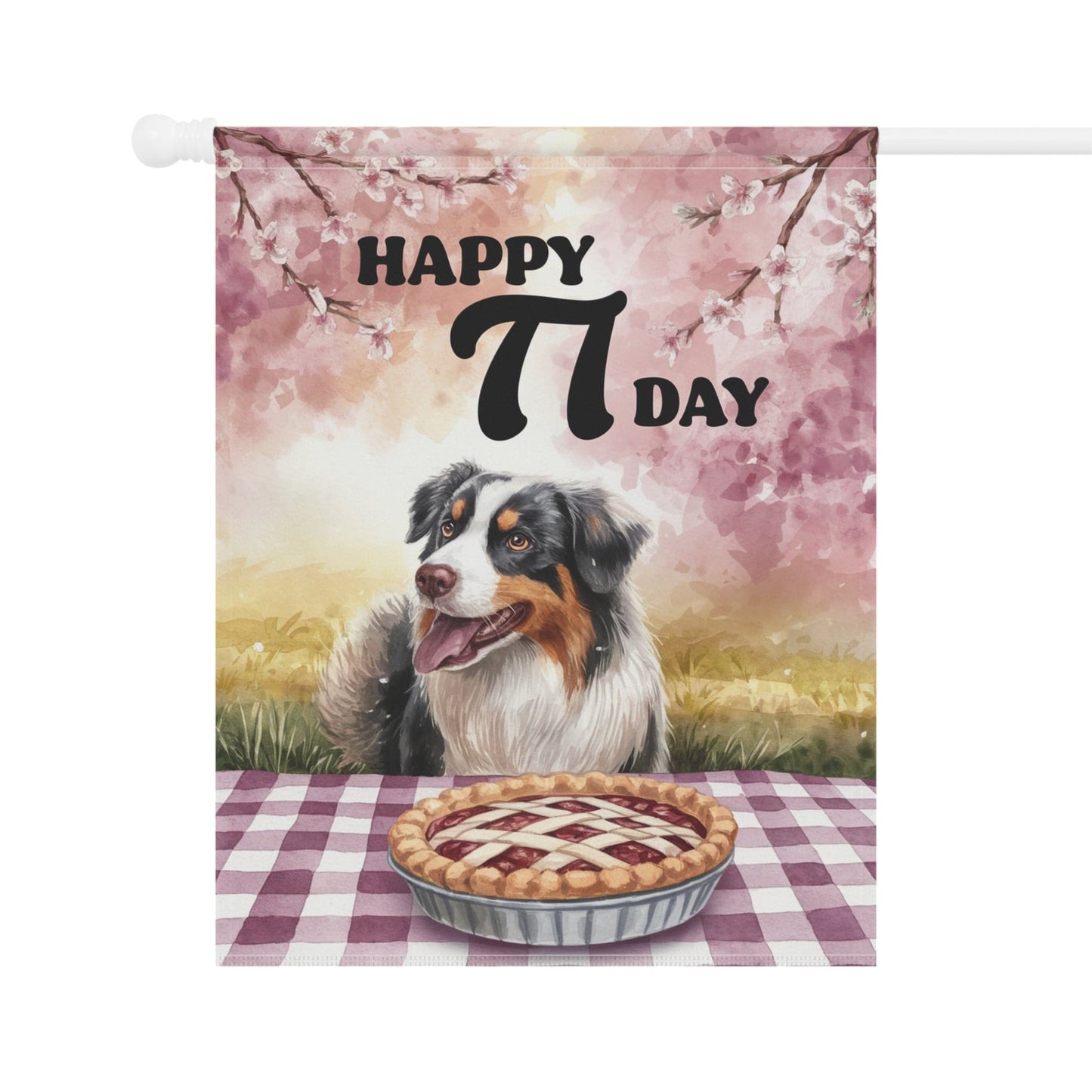 Printify Home Decor Australian Shepherd Pi Day Yard Flag Day, Home Decorative Garden, Funny Dog Lovers Outside Decor, Spring Outdoor