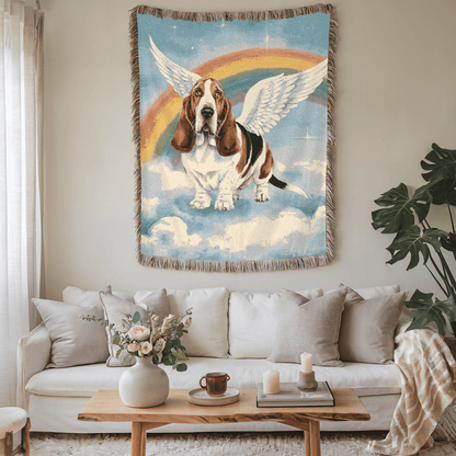 Printify Blanket Basset Hound Angle Woven Blanket