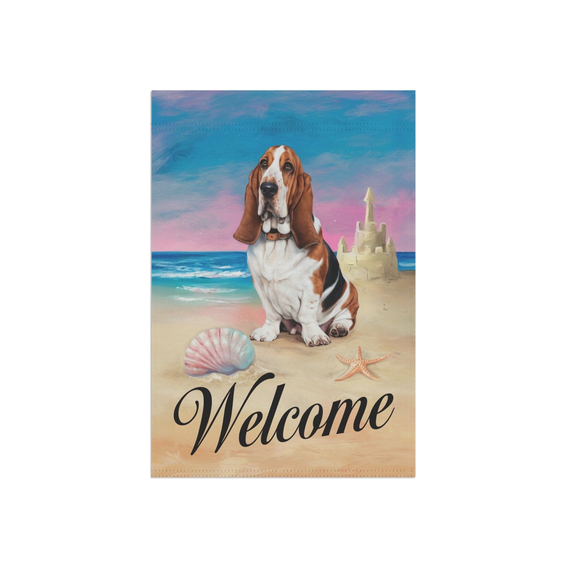 Printify Home Decor Basset Hound Beach Yard Decor, Nautical Dog Gift, Housewarming Banner
