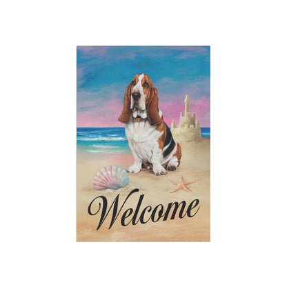 Printify Home Decor Basset Hound Beach Yard Decor, Nautical Dog Gift, Housewarming Banner