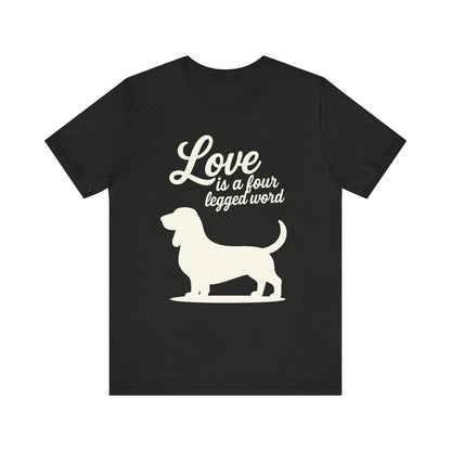 Printify T-Shirt Basset Hound Four Legged Word TShirt