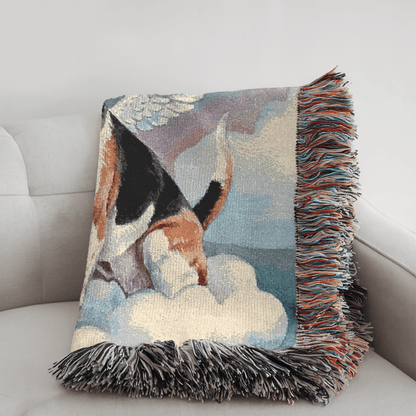 Printify Blanket Beagle Angel Woven Blanket