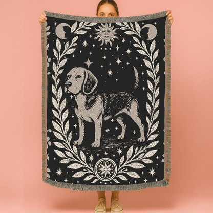 Printify Blanket Beagle Dog Celestial Woven Blanket