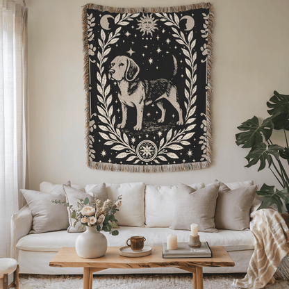 Printify Blanket Beagle Dog Celestial Woven Blanket
