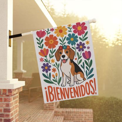 Printify Home Decor Beagle Dog Garden Flag, Spanish Front Yard Decor, Outdoor Spring Decoration
