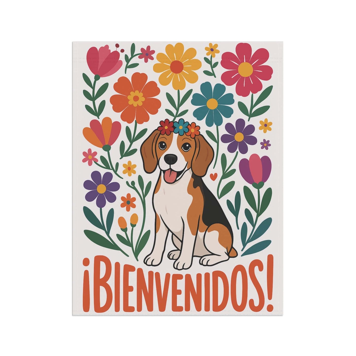Printify Home Decor Beagle Dog Garden Flag, Spanish Front Yard Decor, Outdoor Spring Decoration