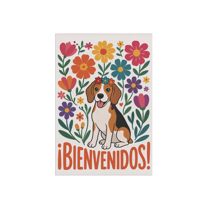 Printify Home Decor Beagle Dog Garden Flag, Spanish Front Yard Decor, Outdoor Spring Decoration