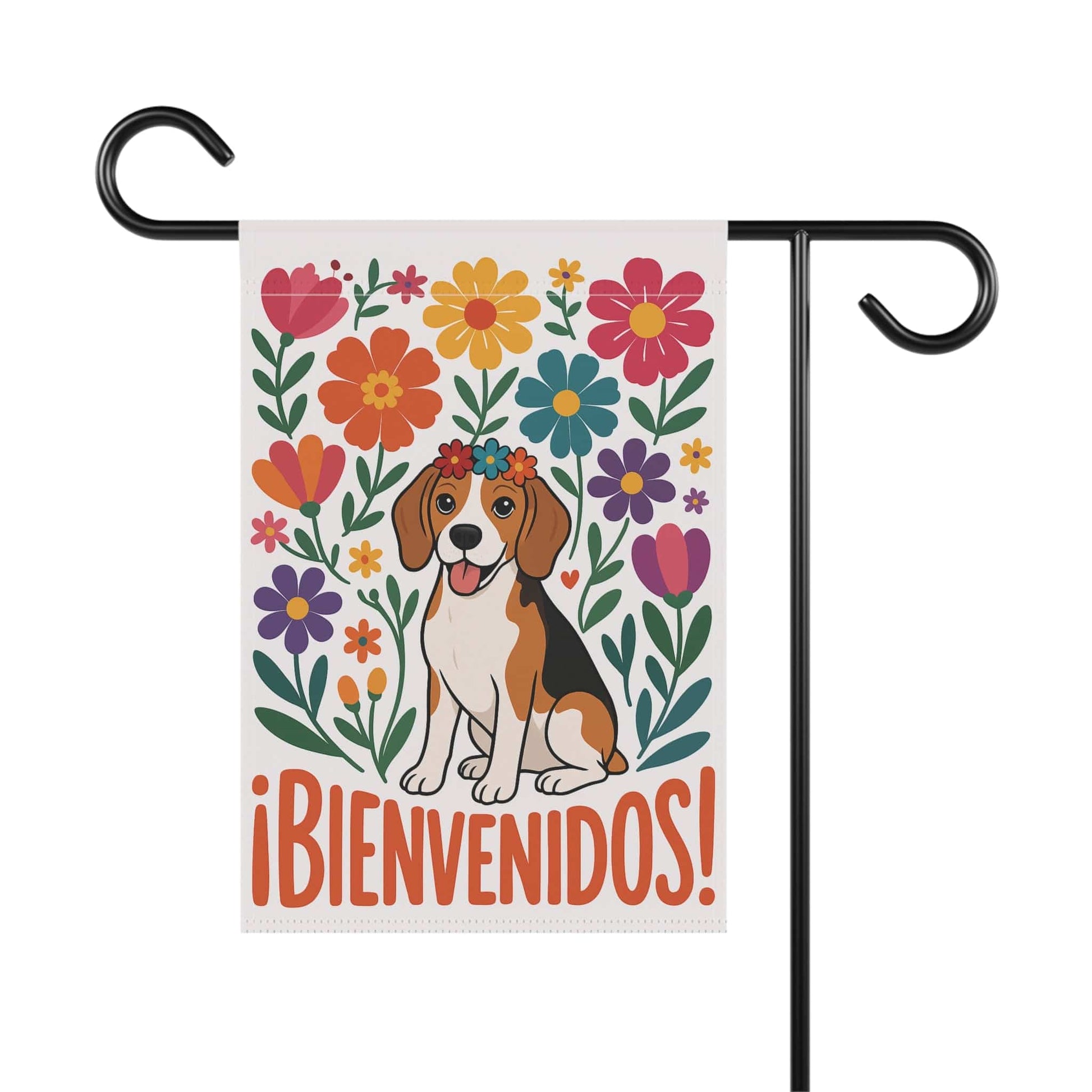 Printify Home Decor Beagle Dog Garden Flag, Spanish Front Yard Decor, Outdoor Spring Decoration