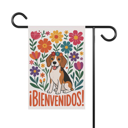 Printify Home Decor Beagle Dog Garden Flag, Spanish Front Yard Decor, Outdoor Spring Decoration