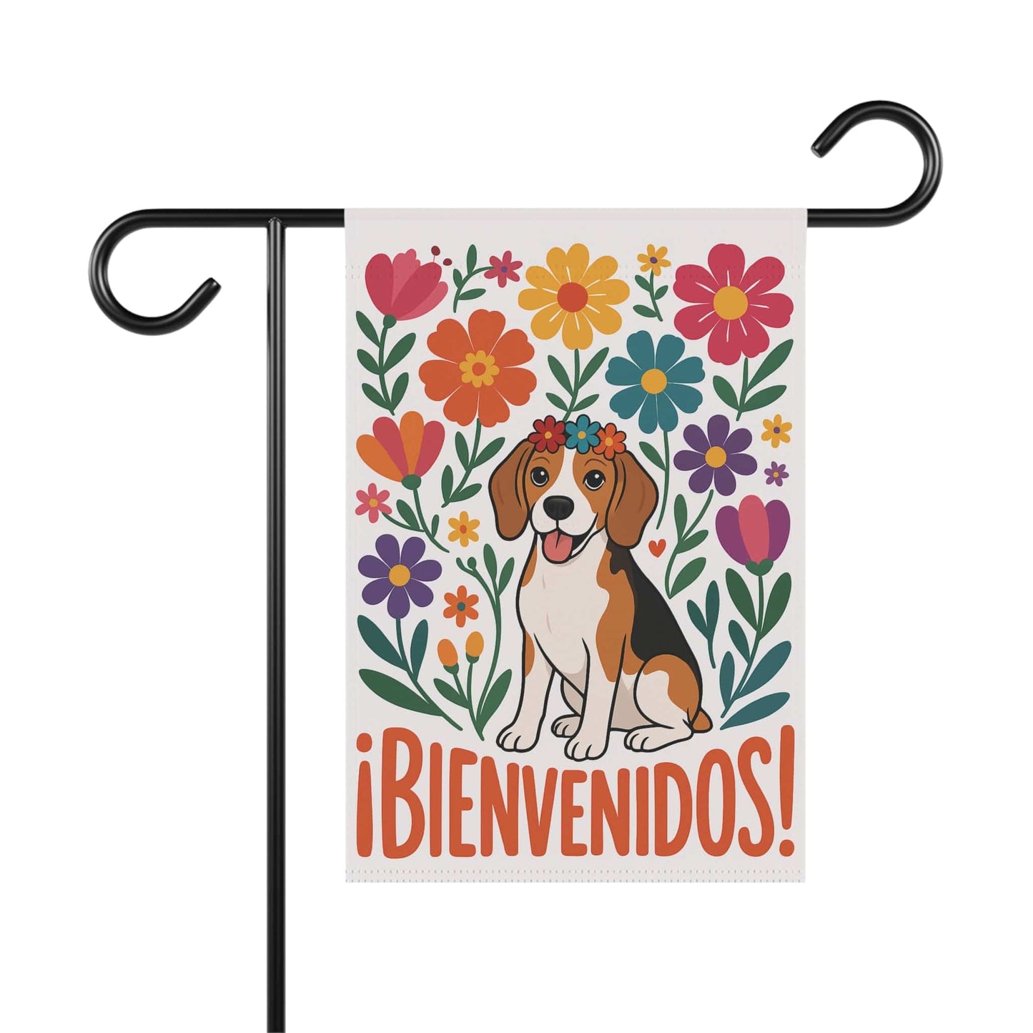 Printify Home Decor 12'' × 18'' Beagle Dog Garden Flag, Spanish Front Yard Decor, Outdoor Spring Decoration
