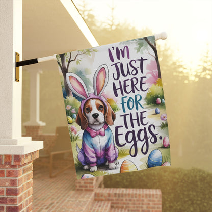 Printify Home Decor Beagle Easter Garden Flag, Saint Patricks Day Funny Dog Lovers Yard Outside Decor