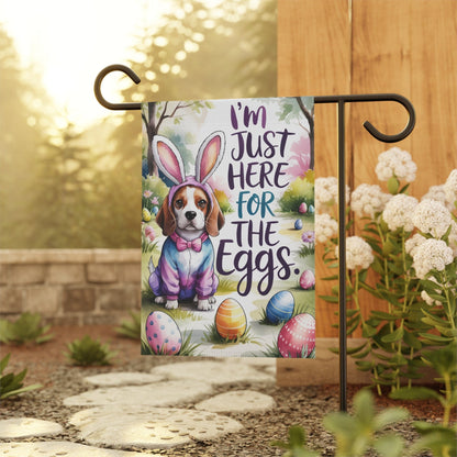 Printify Home Decor Beagle Easter Garden Flag, Saint Patricks Day Funny Dog Lovers Yard Outside Decor