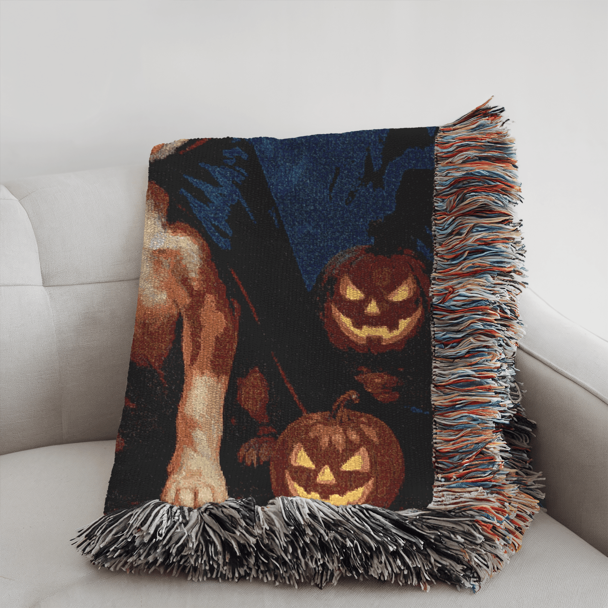 Printify Blanket Beagle Halloween Vampire Woven Blanket