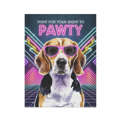 Printify Home Decor Beagle Hound Dog, 80s Birthday Party Retro-Futuristic Garden Flag, Front Yard Spring Decor