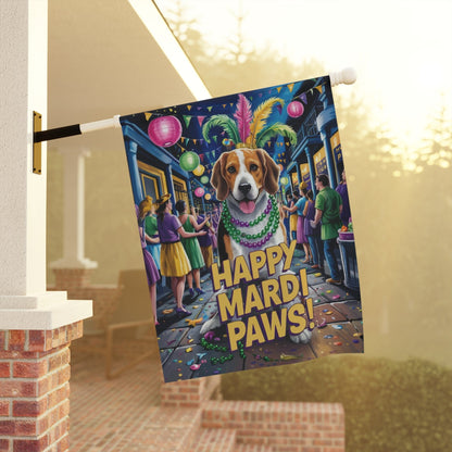 Printify Home Decor Beagle Mardi Gras Paws Yard Decor, Welcome Housewarming Dog Gift, Dog Mom Dad