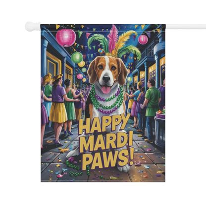 Printify Home Decor Beagle Mardi Gras Paws Yard Decor, Welcome Housewarming Dog Gift, Dog Mom Dad