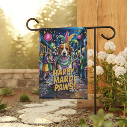 Printify Home Decor Beagle Mardi Gras Paws Yard Decor, Welcome Housewarming Dog Gift, Dog Mom Dad